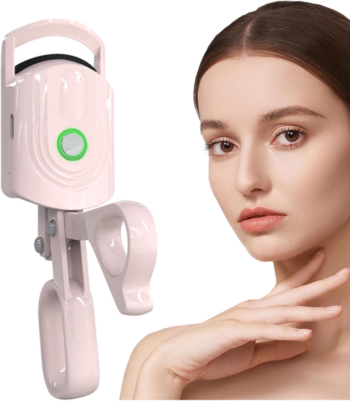Heated Eyelash Curlers Electric Eyelash Curler USB Rechargeable Eyelash Curlers Natural Curling for Long Lasting Eye Lashe Women Makeup Tools Gift (Pink)