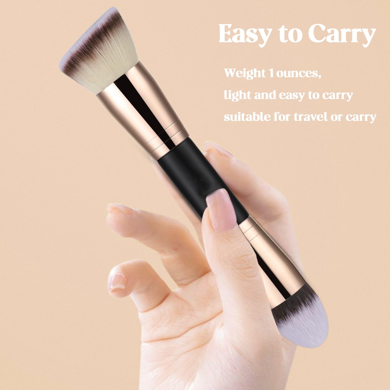 2-Pack Dual-Ended Foundation & Concealer Makeup Brush Set Vegan Synthetic Bristles - Image 6