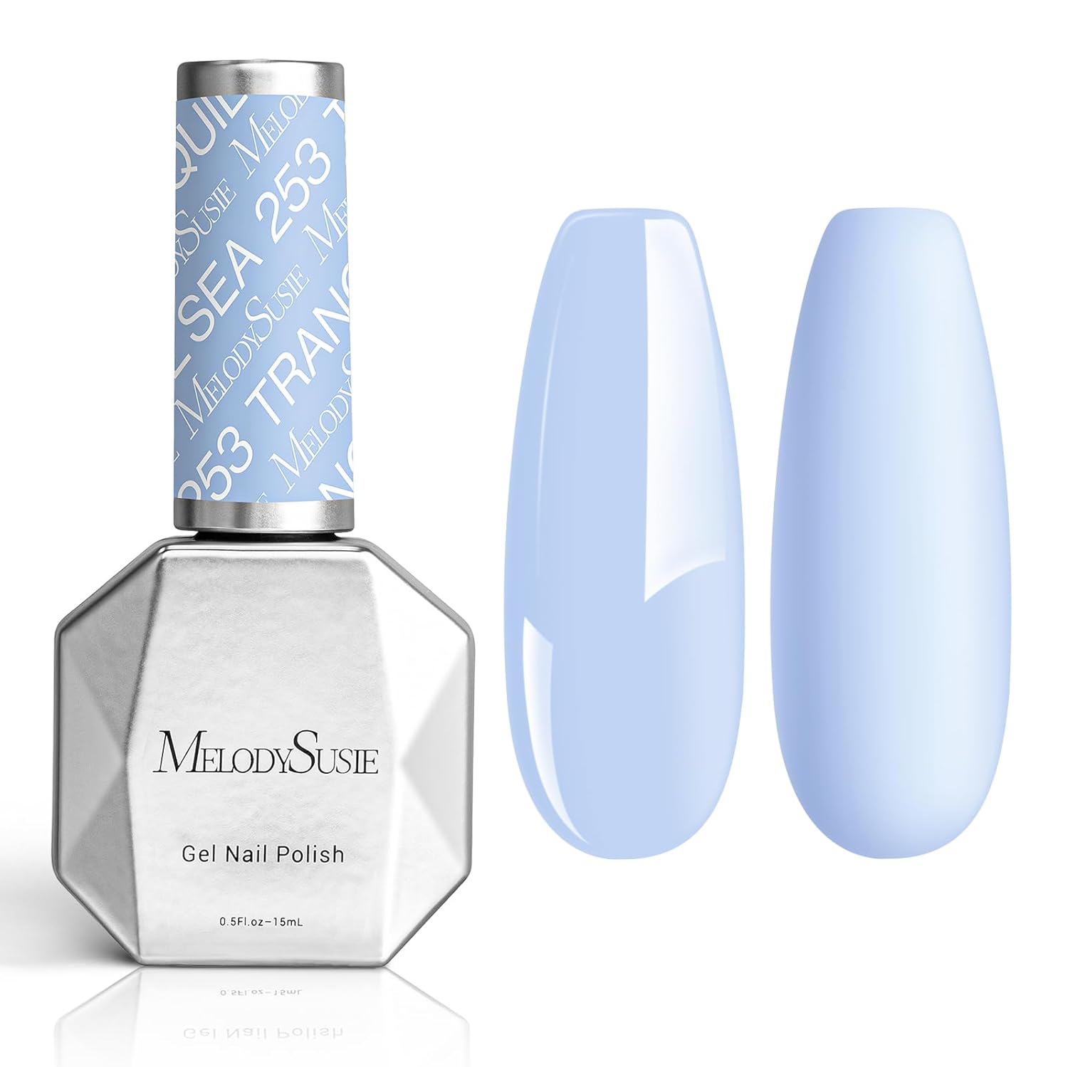 MelodySusie Thick Baby Blue Gel Nail Polish,0.5fl oz Soak Off UV LED Spring Summer Macaron Blue Gel Polish Gift for Women Nail Art Manicure Salon DIY Nail Design Decoration at Home-253