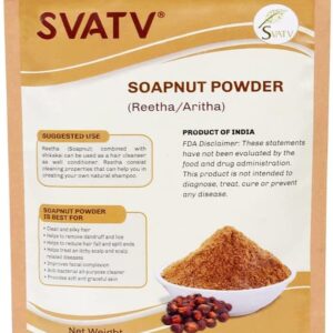 SVATV Soapnut Powder | Reetha | Aritha Powder For Natural Hair Care | Sapindus Mukorossi | Natural Shampoo Ayurvedic Hair Cleansing Conditioner Powder For Men & Women 227g | Half Pound | 8oz