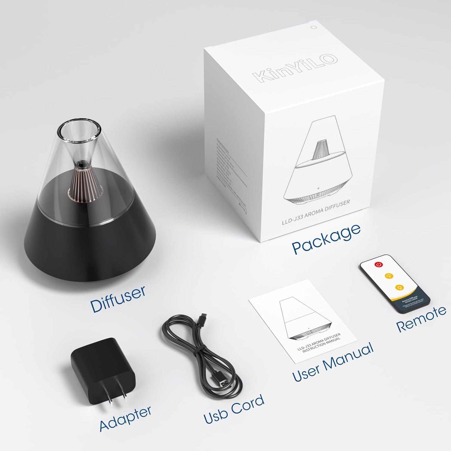 Black 150ml USB Modern Essential Oil Diffuser with Remote Control Aromatherapy - Image 7
