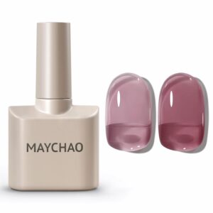 MAYCHAO Gel Nail Polish 1Pc Jelly Light Purple Nail Polish 15ML Soak Off UV LED Nail Gel Polish Nail Art Starter Manicure Salon DIY at Home, 0.5 OZ