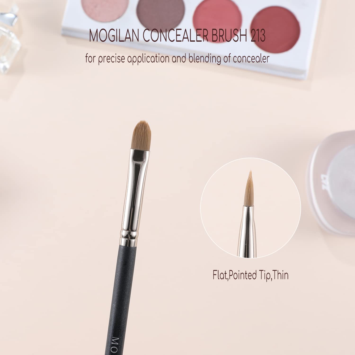 4 Piece Flat Concealer Brush Set for Under Eye and Face Makeup Blending - Image 4