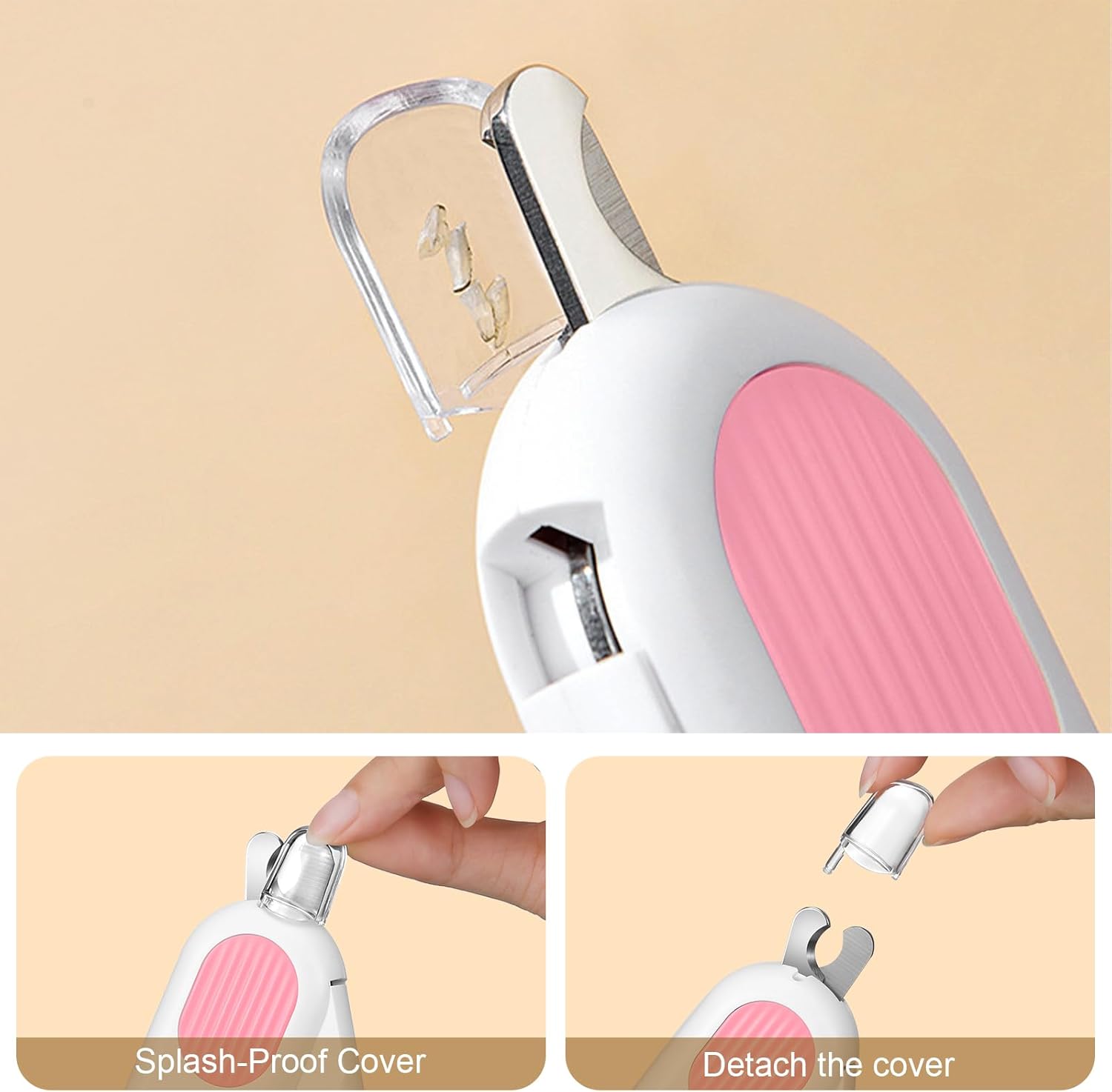 Odoland Cat Nail Clipper with LED Light and Nail File, Dog Claw Trimmer with Bright Light to Avoid Excessive Cutting - Pet Grooming Tool for Tiny Dog Cat Kitten Bunny Rabbit Pink - Image 4