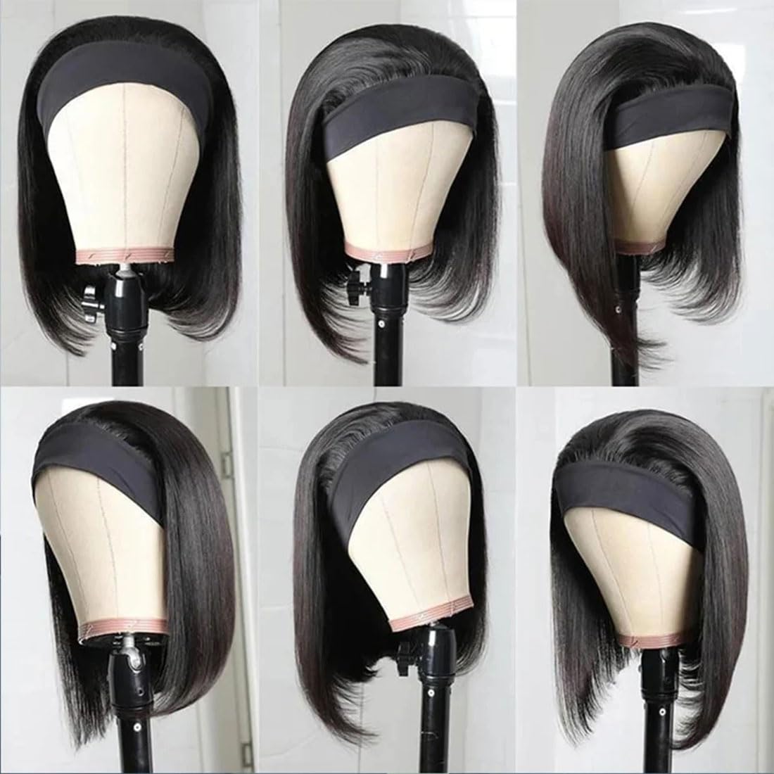 Annora 10 Inch Short Straight Bob Human Hair Glueless Headband Wig for Black Women - Image 6