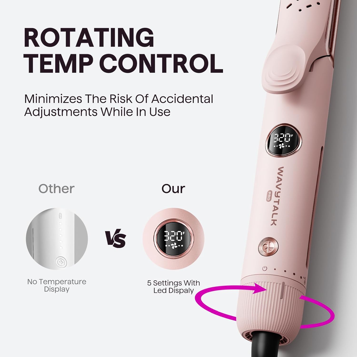 Wavytalk Whirlwind Pro 1.25" 2-in-1 Curling and Flat Iron with 3 Air Modes - Image 5