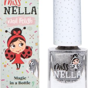 Miss Nella Shooting Star – Safe Special Silver Sparkle Nail Polish for Kids, Non-Toxic & Odour Free Formula for Children and Toddlers, Natural Water Based for Easy Peel Off