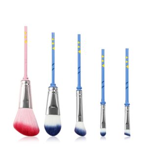 WeChip Stich Makeup Brushes Set Collection, Stich Stuff for Girls Women - 5pcs Blue