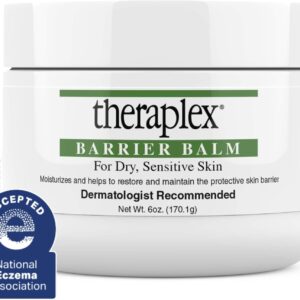 Theraplex Skin Barrier Balm- Barrier Repair Moisturizer Cream Body Balm Dry, Sensitive Skin - No Parabens or Preservatives, Noncomedogenic and Hypoallergenic - Dermatologist Recommended - 6 Oz