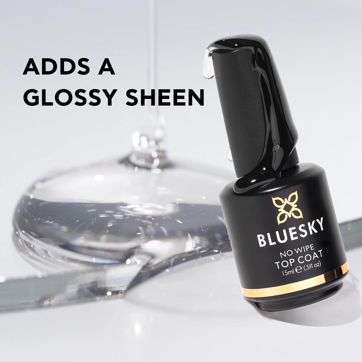 BLUESKY 15ML No Wipe Gel Top Coat for Professional Glossy Shine Finish - Image 6