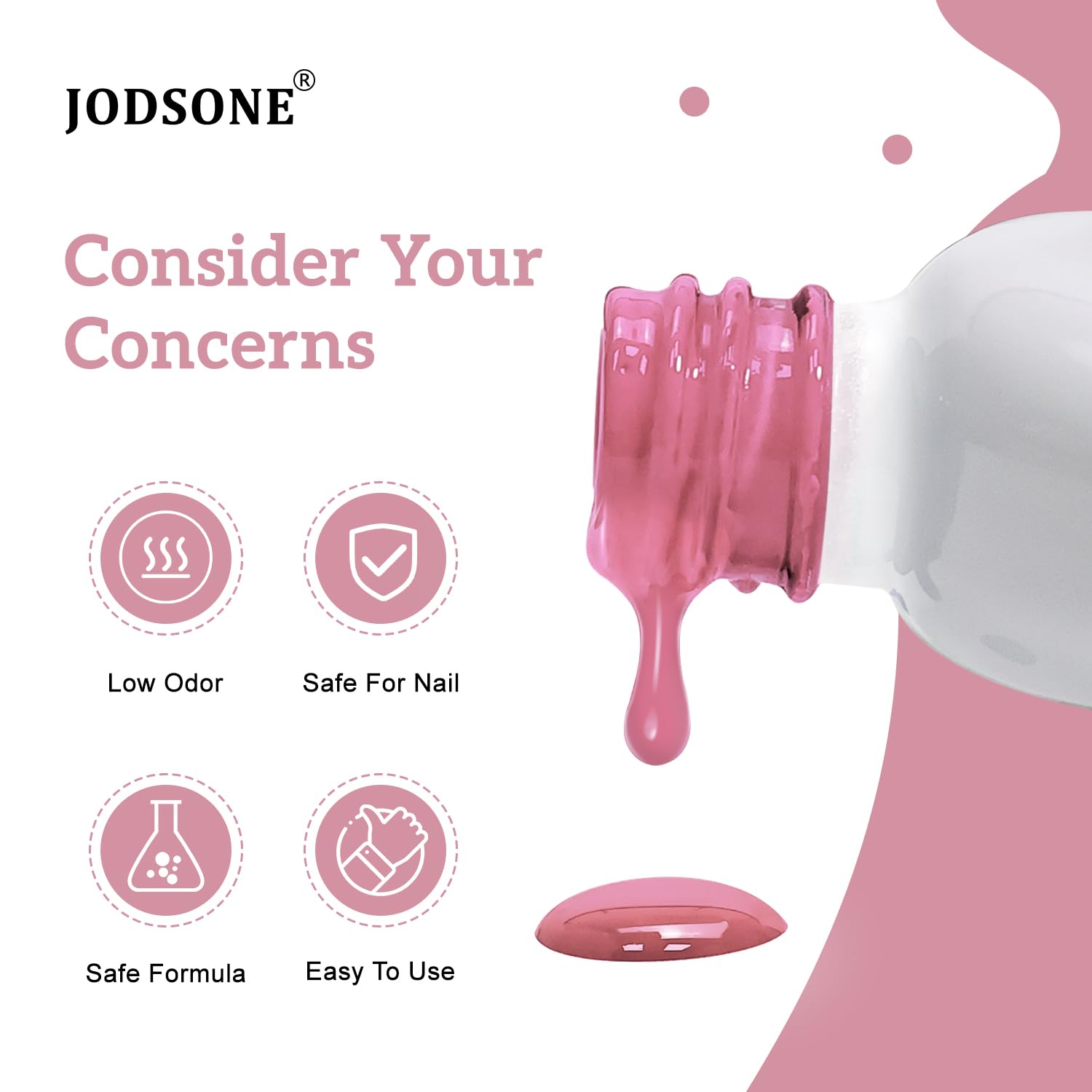 JODSONE 16.5ml Dark Pink Gel Nail Polish for Soak Off LED Nail Art Home Use - Image 6