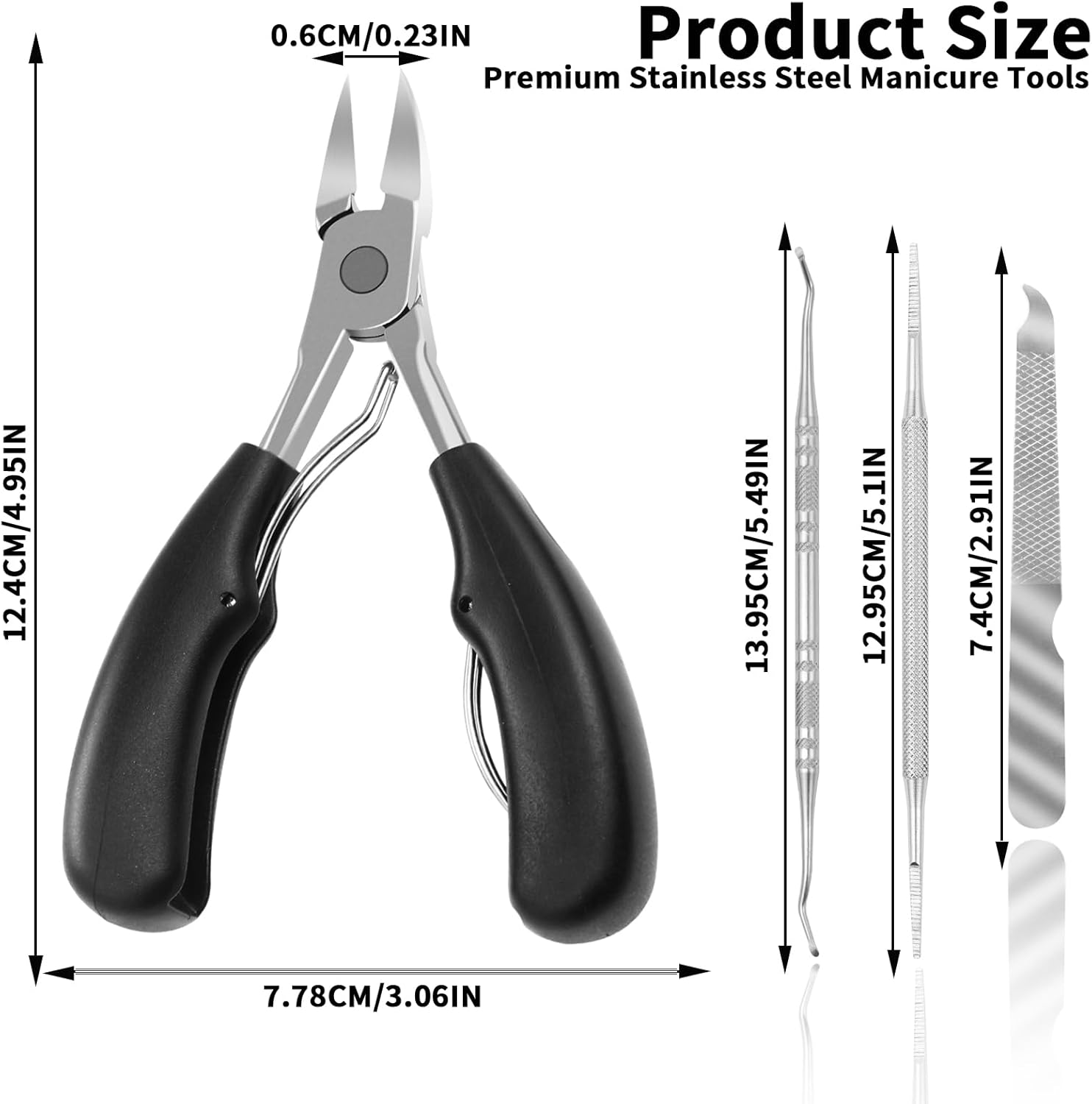 Professional 4-in-1 Stainless Steel Toenail Clippers for Thick and Ingrown Nails - Image 2