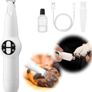 Palksky Dog Clippers for Grooming - 2 in1 Upgraded Electric Dog Paw Trimmer with Nail Grinder, Rechargeable Waterproof Paw Trimmer with Led Display for Dogs Paws, Ears, Face, Rump & Eyes