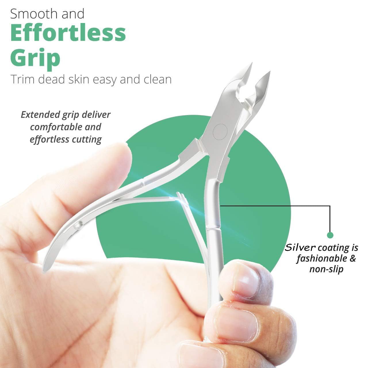 Sharp Stainless Steel Professional Cuticle Trimmer with Double Spring for Nail Care - Image 6