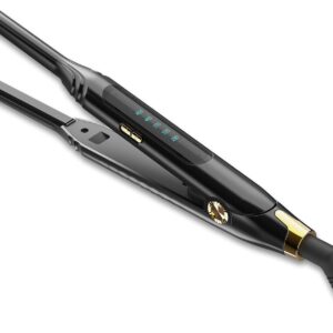Pencil Flat Iron 3/10'' Small Flat Irons for Short Hair,Pixie Cut & Bangs,Hair Straightener for Edge with LED Display,Travel Mini Hair Straightener with Dual Voltage,Auto Shut Off(Black)