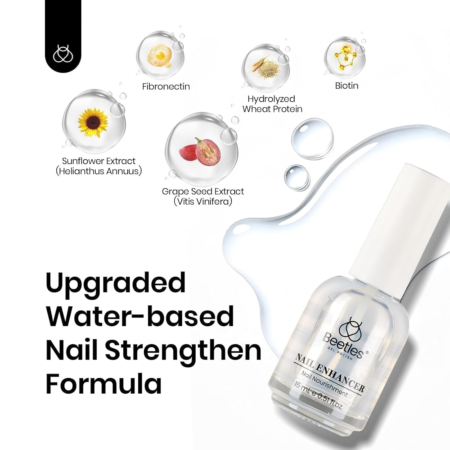 Beetles 0.5 Fl Oz Extra Strong Nail Hardener for Damaged Nails and Growth - Image 2