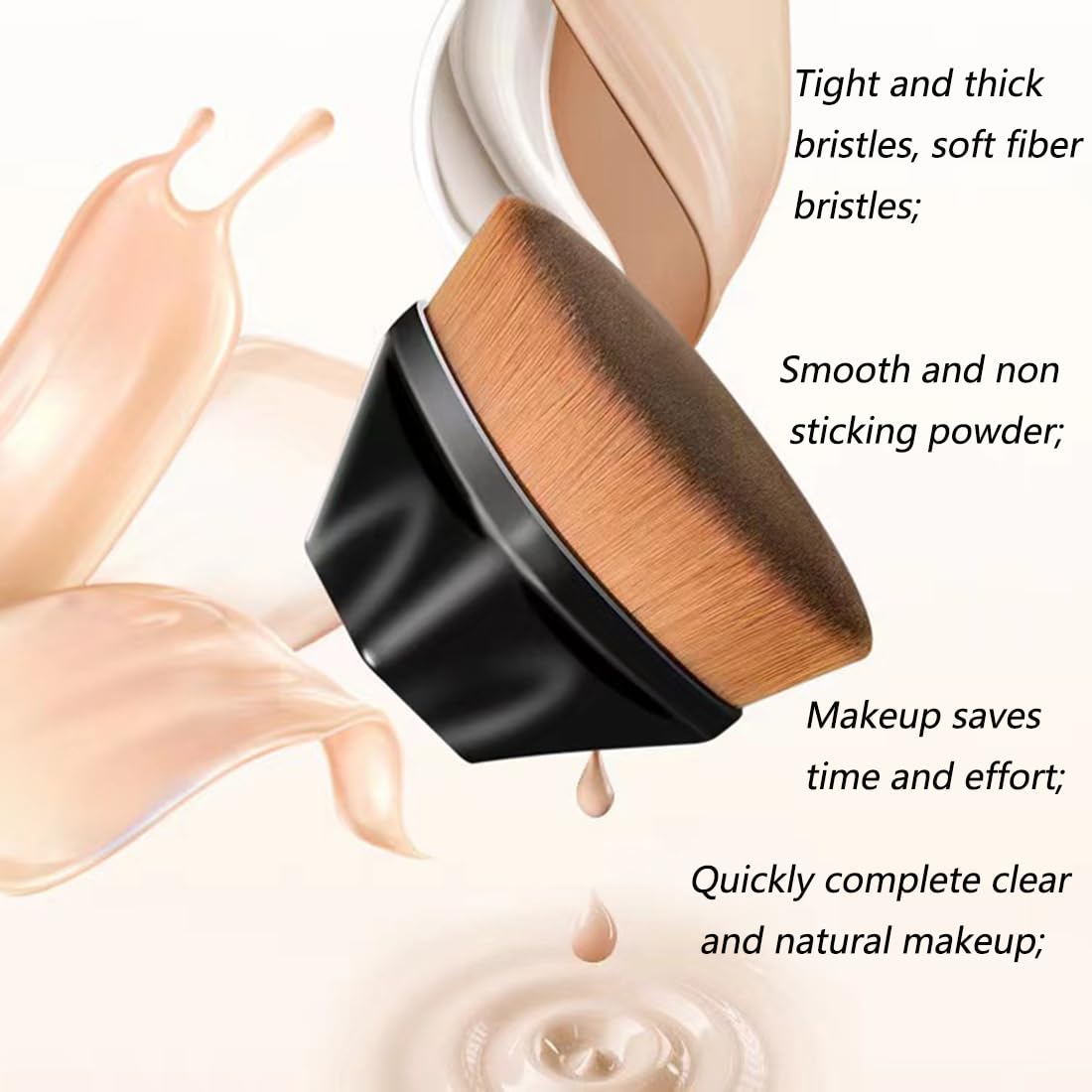 2PC High-Density Flat Top Foundation and Multi-Purpose Makeup Brush Set - Image 2