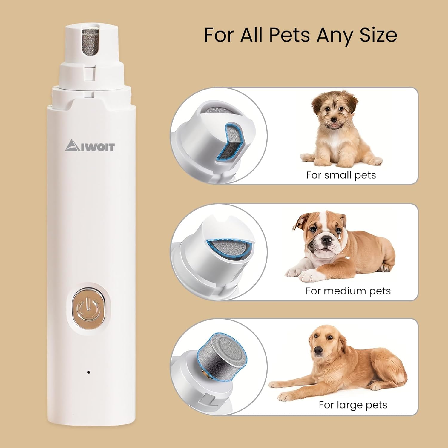 Rechargeable Quiet Dog Nail Grinder Trimmer for All Pet Sizes - Image 6