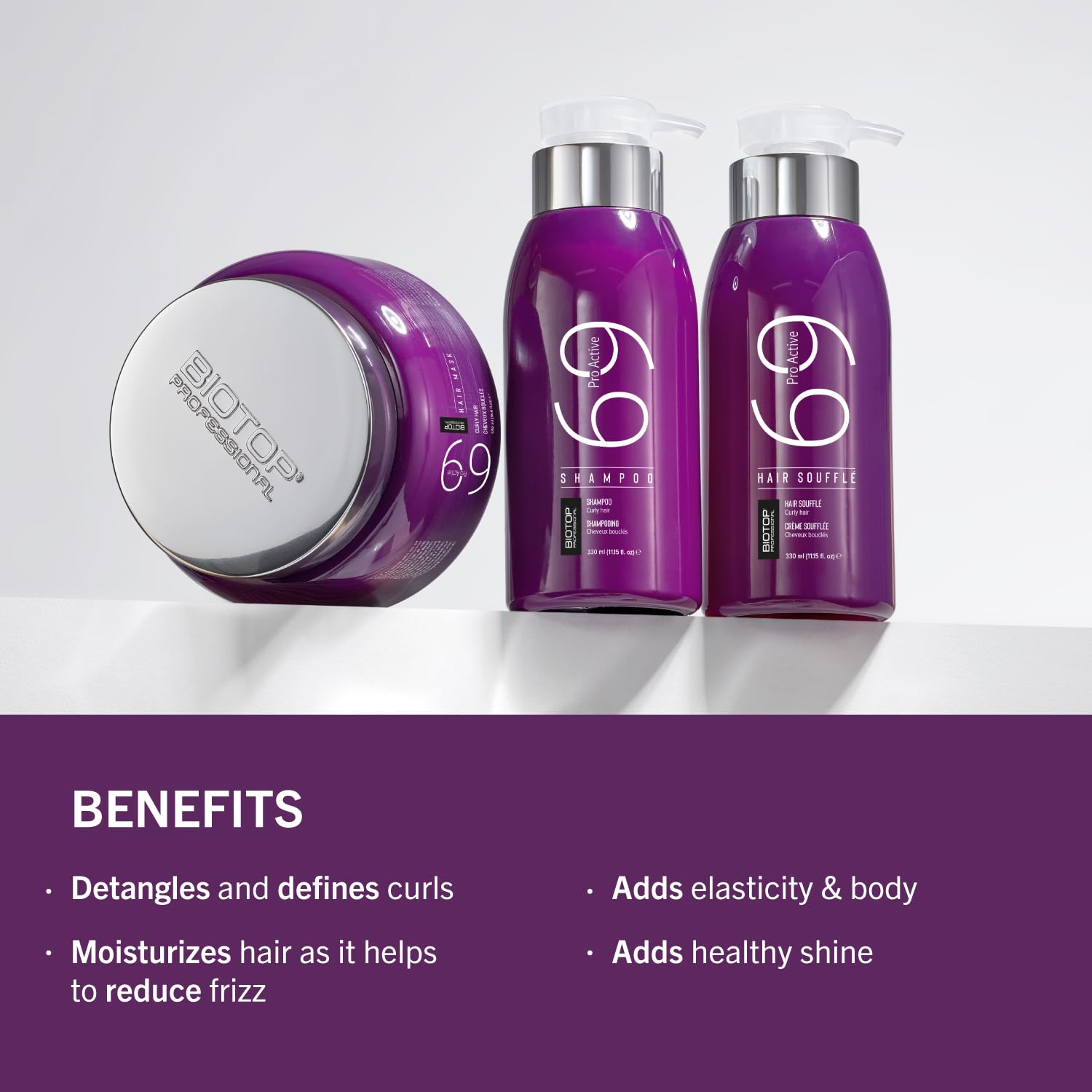 Biotop Professional Pro-Active Curl Enhancing Leave-In Soufflé Cream 11.15oz with Oils - Image 3