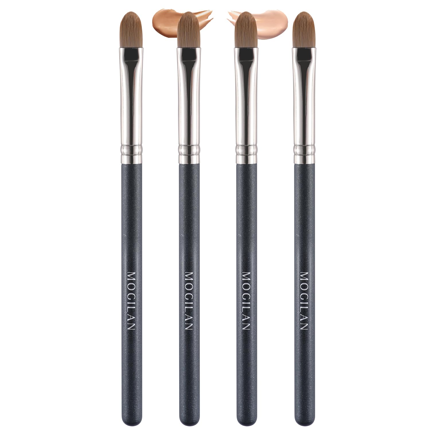 Flat Concealer Brushes for Under Eye Concealer Dark Circles Puffiness Makeup Applicators Large Makeup Brushes for Eyebrows Defining Face Foundation Blending 4PCS
