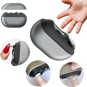 Multi Functional Electric Nail Clipper,4 in 1 Electric Nail Trimmer with Trimmer/Polisher/Grinder & Magnetic Cover & 2 Speeds, Portable Safety Fingernail Trimmer for Baby, Kids, Adults and Seniors