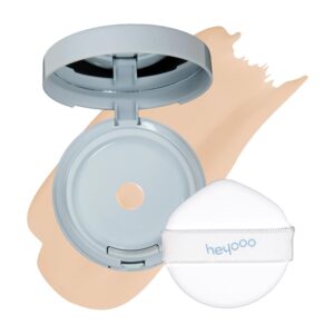 Natural Glow Foundation - Light to Medium Coverage Cushion Foundation with Hyaluronic Acid & Tea Tree Extract - Vegan & Cruelty-Free Cream - K Beauty - 15g/0.52oz - Ivory