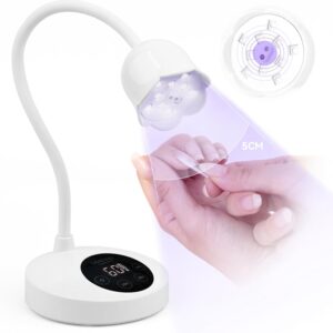 SAVILAND Intellisense Nail Lamp-30W Gel Lamp Mini Cordless Nail Lamp for Gel Nail Polish, Rechargeable LED Flash Cure Lamp Gel Nails Quick Drying Goosenecks U V Lamp for Nail Salon Home DIY Manicure