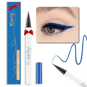 evpct 1Pcs Blue Waterproof Colored Eyeliner Liquid Eye Liner Set Long Lasiting Ultra-fine Speed Dry Colorful Liquid Eyeliner lapiz delineador de ojos contra el agua blanco para ojos de colores
