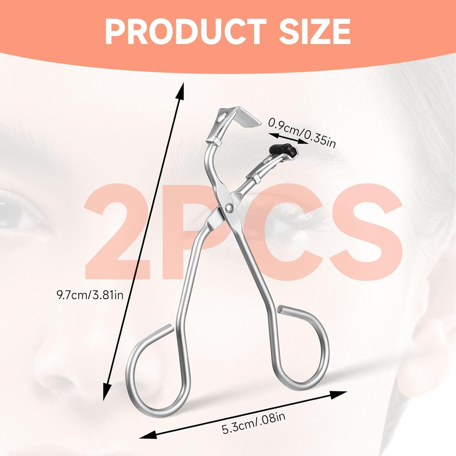 2 Pack Silver Mini Eyelash Curler Set with Silicone Pads for All Eyelash Shapes - Image 4