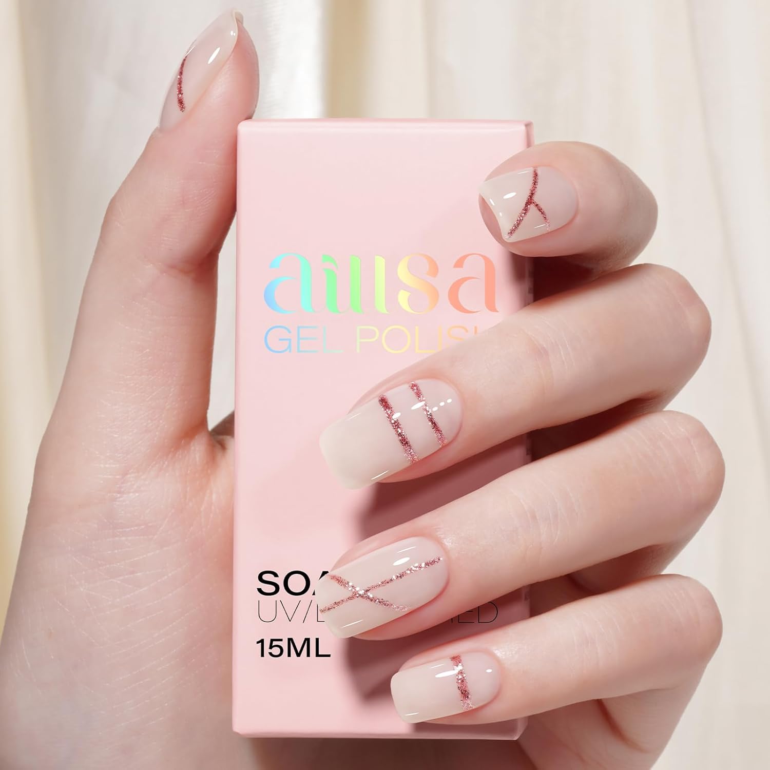 AILLSA Nude Gel Nail Polish Cloud Kiss Sheer Light Neutral Translucent for French Manicure 0.51 Oz - Image 2
