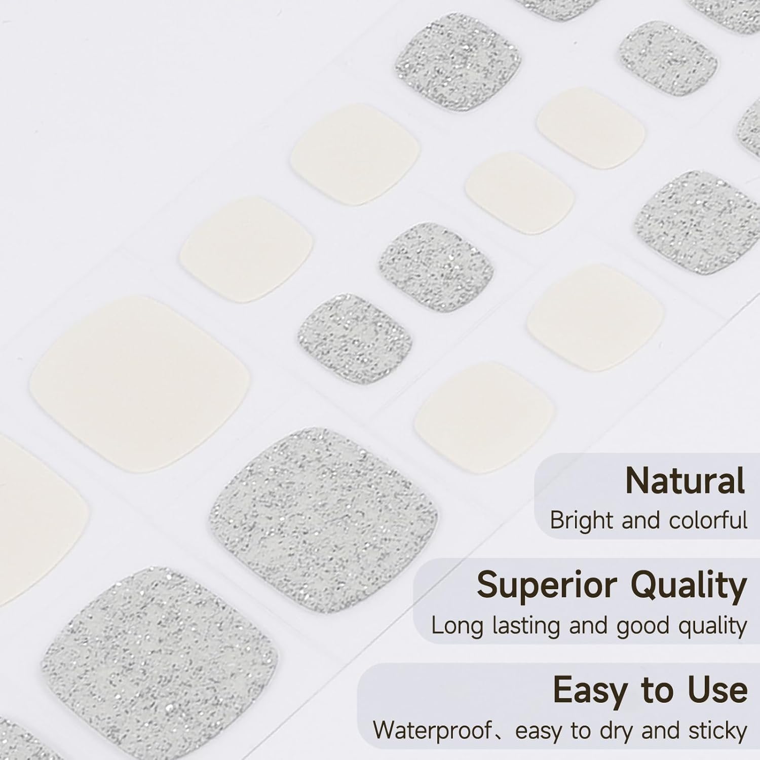Moonstone Semi-Cured Gel Pedicure Strips 26 Piece Kit Easy Apply - Image 3