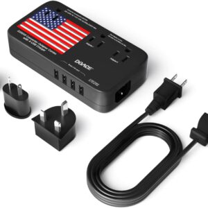 Upgraded 2200W Voltage Converter US to Europe, 220V to 110V Converter for European Travel for Hair Dryer Straightener Curling Iron, 2300W Adapter with EU/UK/AU/US Plugs for Laptop Camera Cell Phone