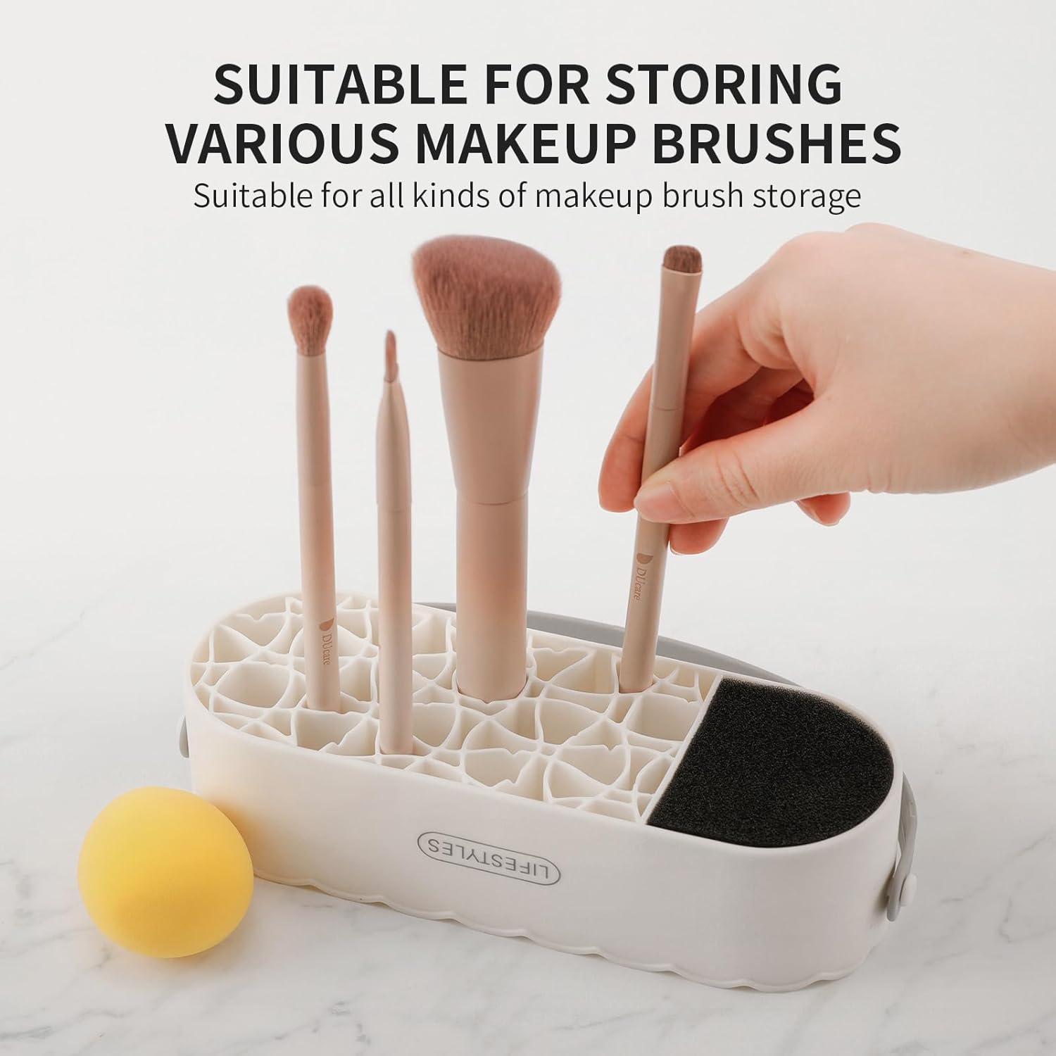 DUcare Solid Makeup Brush Cleaner Shampoo Soap with Cleaning Mat Set - Image 4