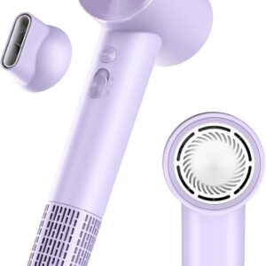 Hair Dryer, Negative Ionic Hair Dryer, High-Speed Blow Dryer with 110, 000 RPM Brushless Motor, Fast Drying Lightweight Travel Hairdryer, Low Noise Home Hair Dryer with Smooth Nozzle