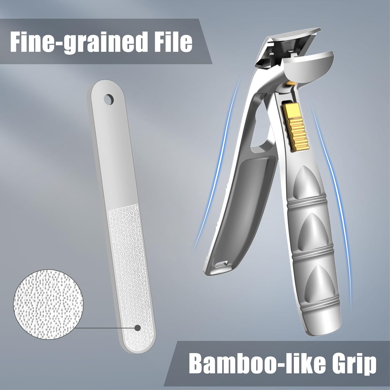 Ergonomic Long Handle Nail Clippers for Seniors with Catcher, Wide Jaw for Thick Nails - Image 4