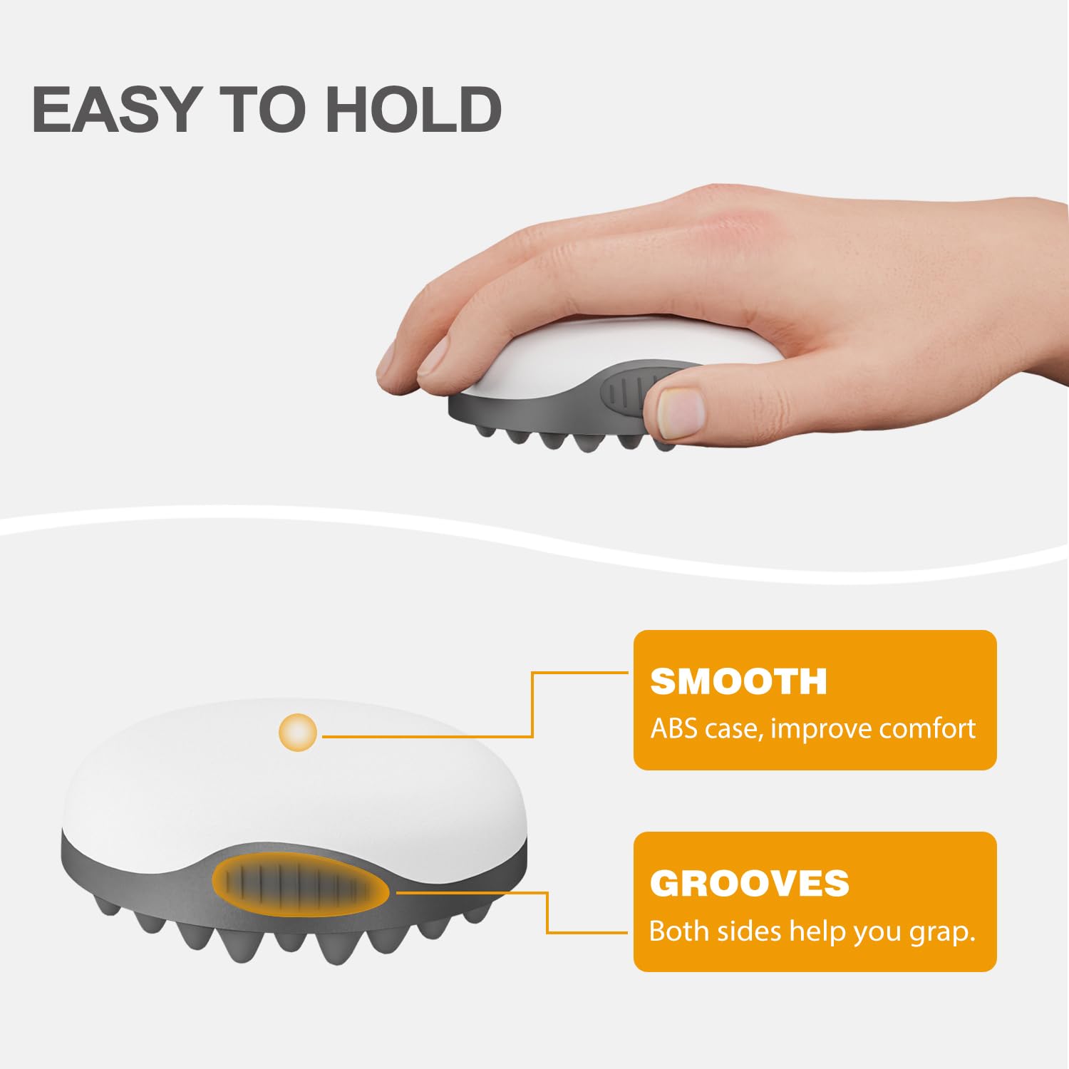 Gray Silicone Curly Hair Brush for Men and Women, Double-Sided with Non-Slip Grip, Travel Size - Image 4