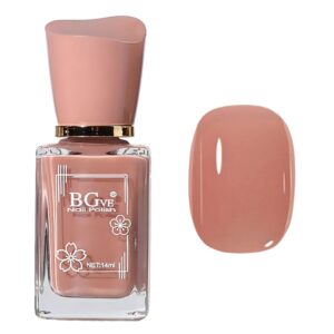 Sheer Nail Polish Nude - Fast Drying Neutral Nail Polish Quick Dry - Long lasting Jelly Nail Varnish High Coverage - Water Based Natural Nail Gel No Required UV/LED Lamp
