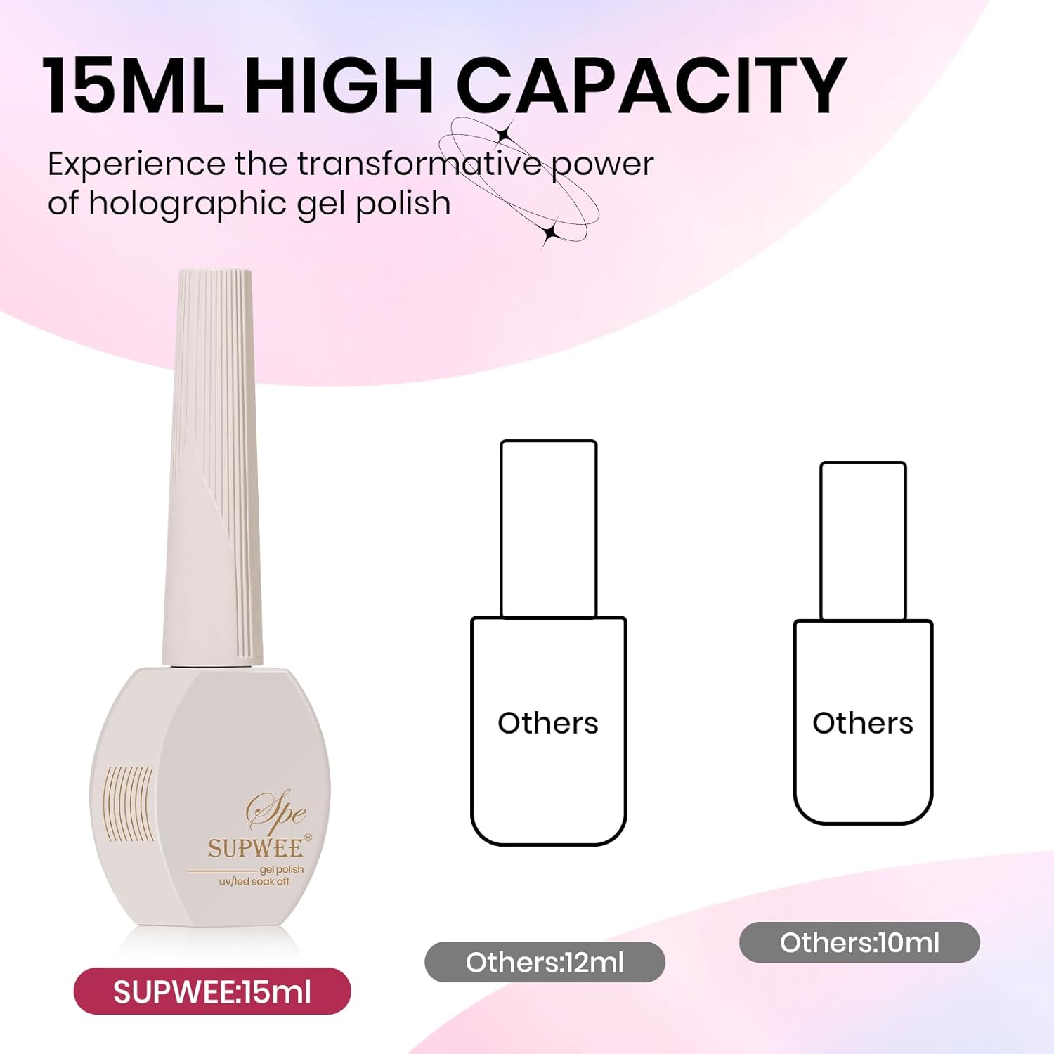 Pink Rainbow Magnetic Cat Eye Gel Nail Polish for Glittery Galaxy Effect 15ml - Image 8