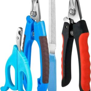 Dog Nail Clippers Set - Professional Dog Nail Clippers with Quick Sensor No Pain Razor Sharp Dog Nail Clippers for Large Dogs & Puppies