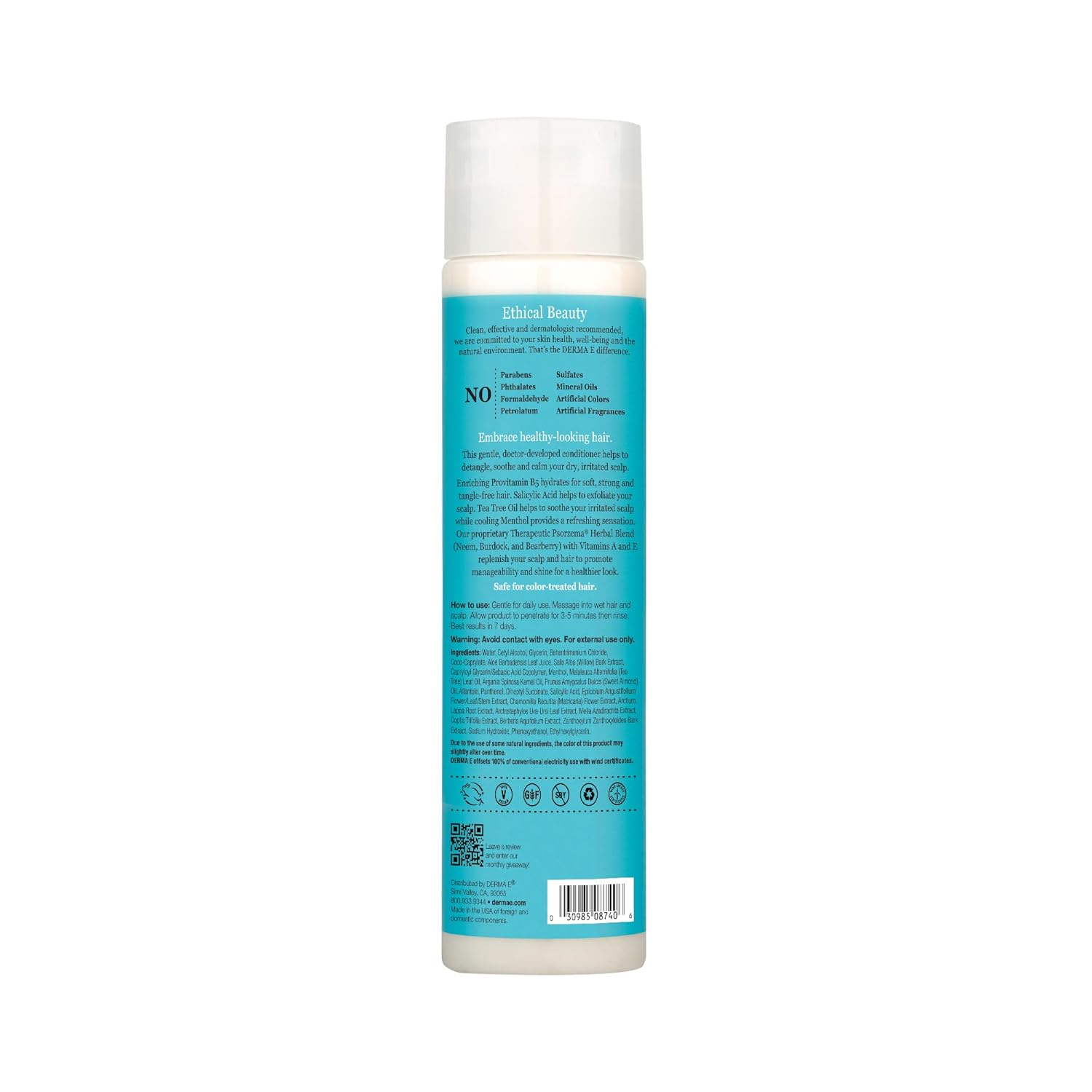 Derma E Scalp Relief Conditioner 10 Fl Oz Psorzema Herbal Blend Natural Dandruff Treatment - Image 9