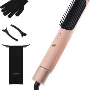 Hair Straightener Brush, Ionic Hair Straightening Brush Flat Iron for Women, Anti-Scald and Anti-Frizz Ceramic Straightening Comb Fast Heating for Professional Salon at Home