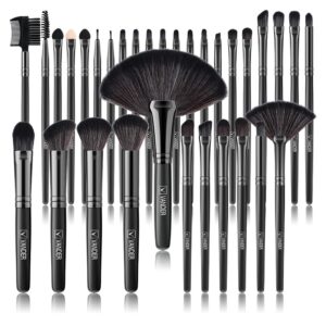 Vander Makeup Brushes, 32Pcs Professional Premium Synthetic Makeup Brush Set, Eyeshadow Foundation Blending Face Contour Cosmetic Brush Travel Make up Brushes Set for Women, Girl (Black)