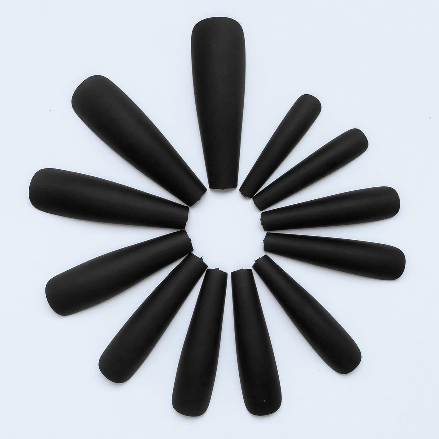 AddFavor XXL Black Matte Full Cover Acrylic Press On Nails 120 Pcs 12 Sizes - Image 6