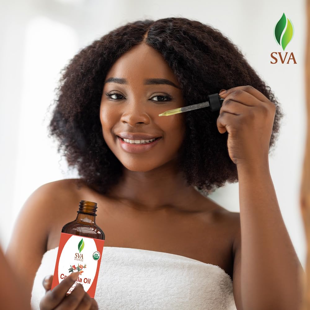 SVA Organic Camellia Seed Oil 4 Fl Oz 100% Natural Cold Pressed for Skin and Hair - Image 7