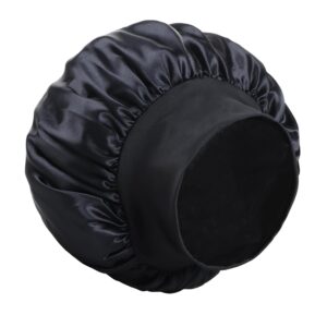 GOO GOO Satin Bonnet for Sleeping, Women & Men, Soft Elastic Hair Bonnet, Black