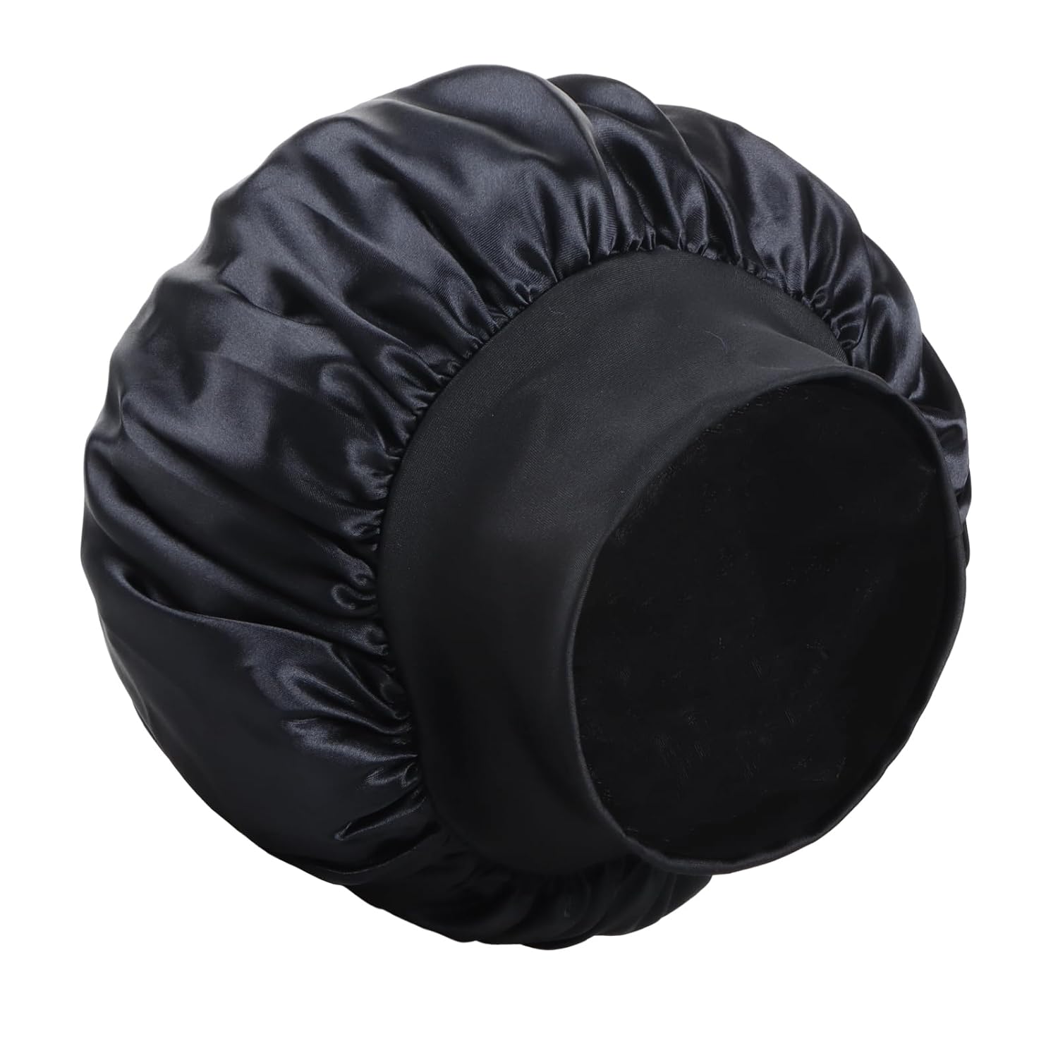 GOO GOO Satin Bonnet for Sleeping, Women & Men, Soft Elastic Hair Bonnet, Black