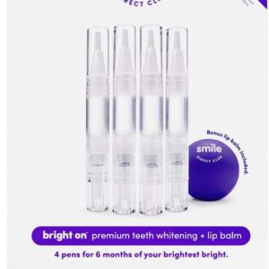 SmileDirectClub Teeth Whitening Kit with Lip Balm - 4 Pack 1.4ml Gel Pens - Professional Strength Hydrogen Peroxide