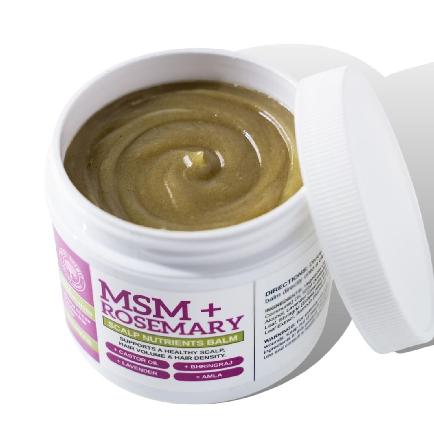 Qhemet Biologics MSM Rosemary Scalp Balm 4 oz for Dry Thinning Hair Vegan - Image 2