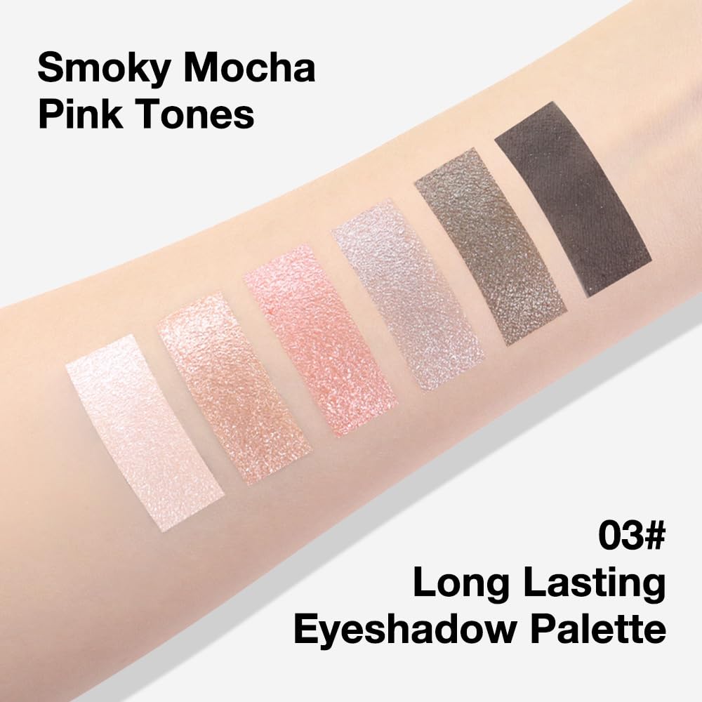 6-Color Mini Travel Eyeshadow Palette, High Pigment Shades with Mirror, Ideal for Older Women - Image 4
