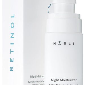 Retinoid Cream - 4.25% Retinol Night Moisturizer for Face & Neck with Collagen, Peptides & Hyaluronic Acid - Anti Aging Wrinkle Cream, Improves Skin Tone & Texture, 1.4 oz
